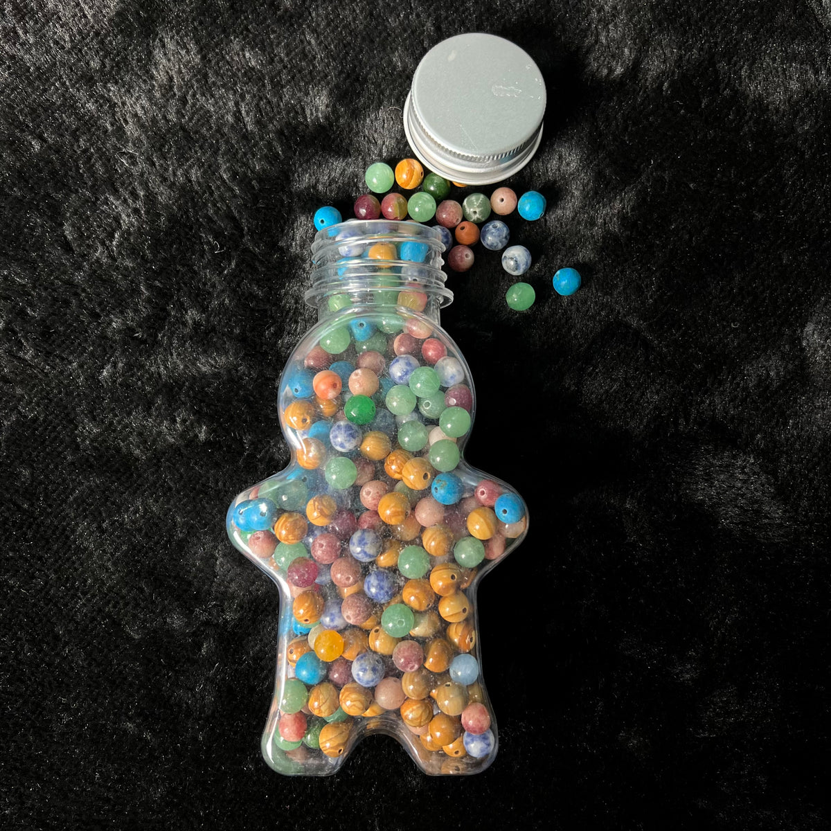 Mixed Crystal Beads Gingerbread Man bottle